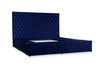 Prague Blue Velvet King Upholstered Storage Platform Bed