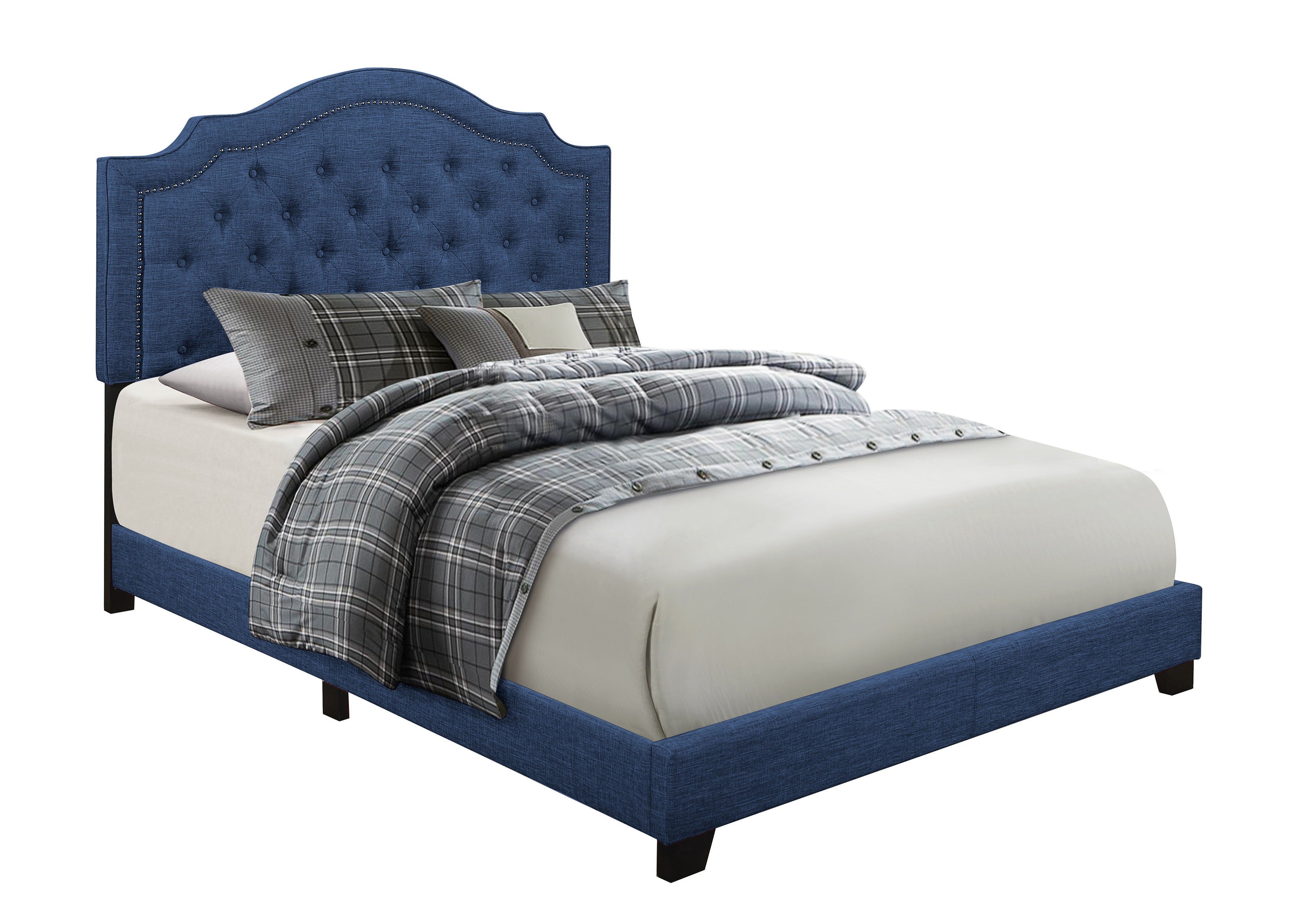 Sandy Blue Queen Upholstered Bed from Homelegance - Luna Furniture