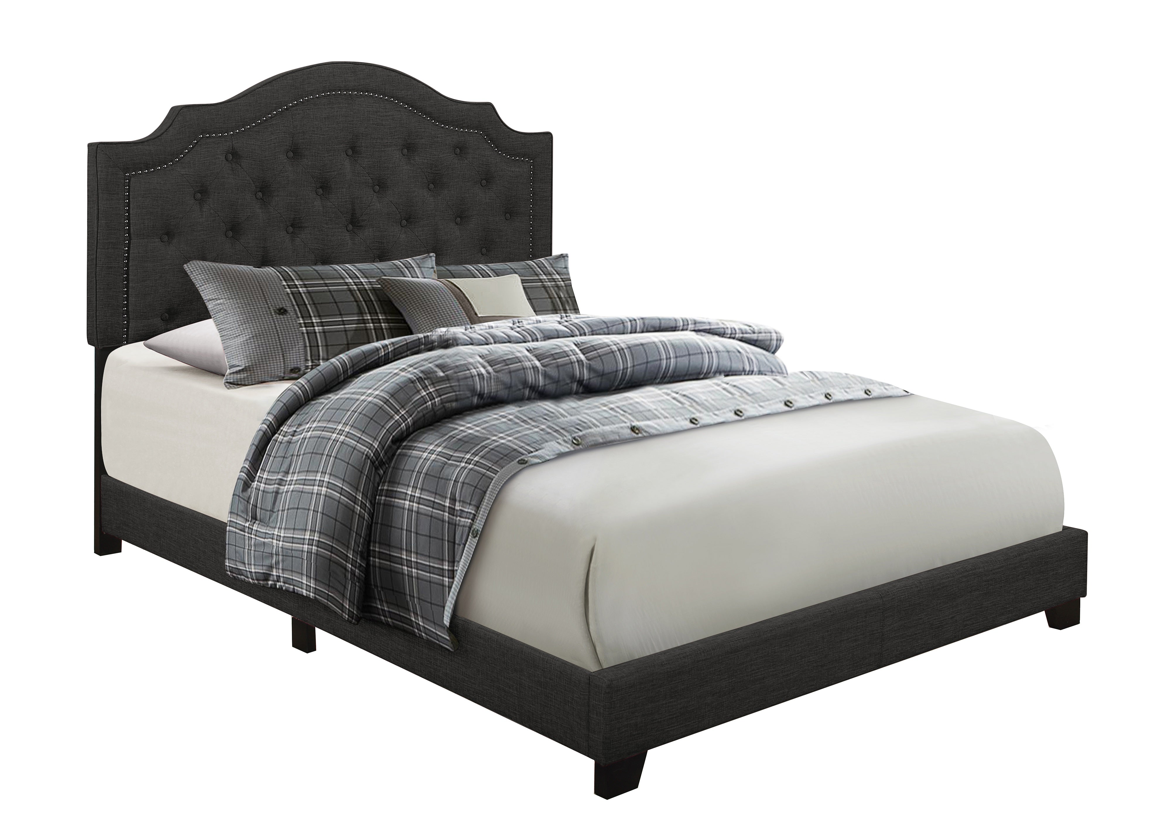 Sandy Dark Gray Queen Upholstered Bed from Homelegance - Luna Furniture