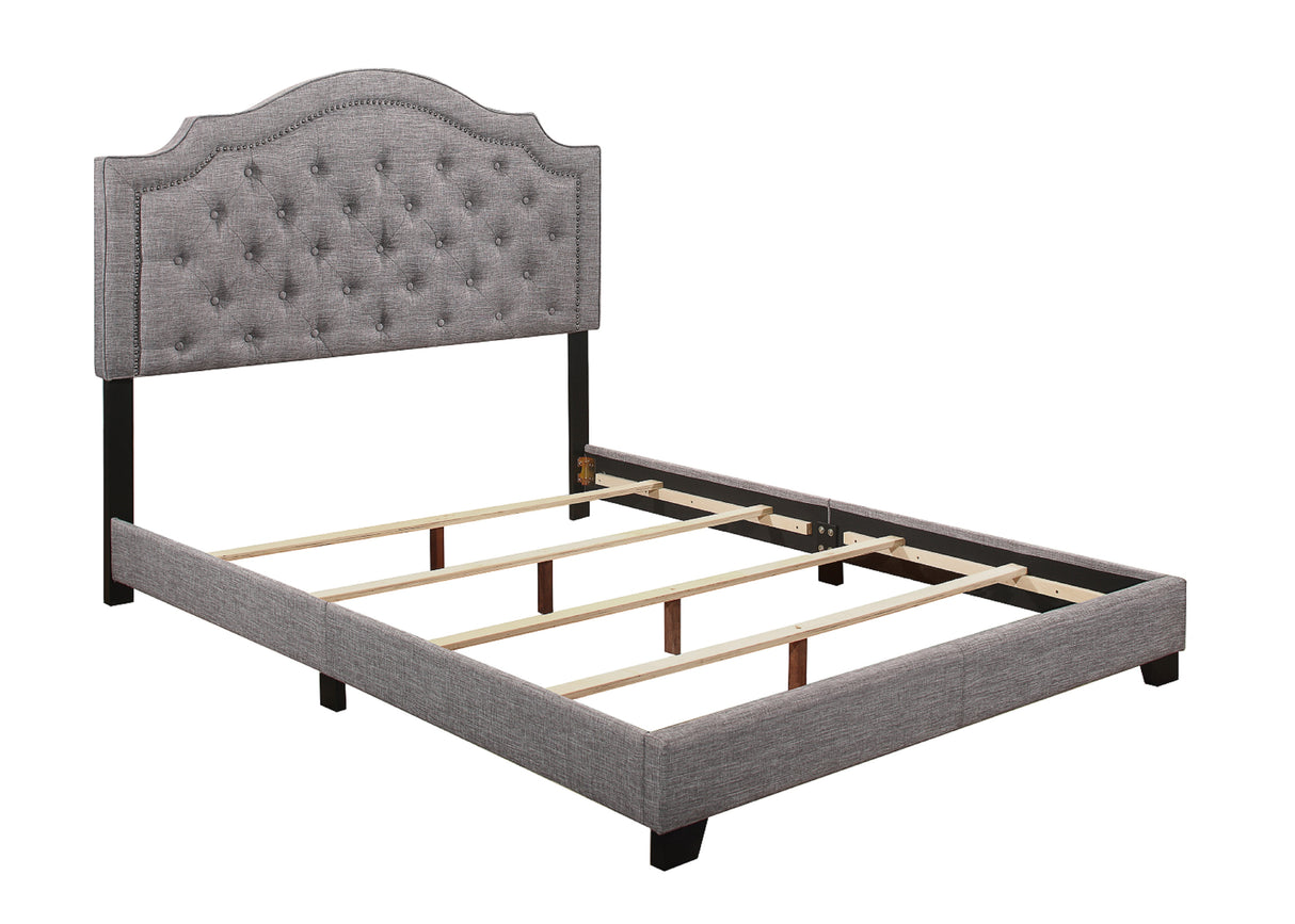 Sandy Gray King Upholstered Bed from Homelegance - Luna Furniture