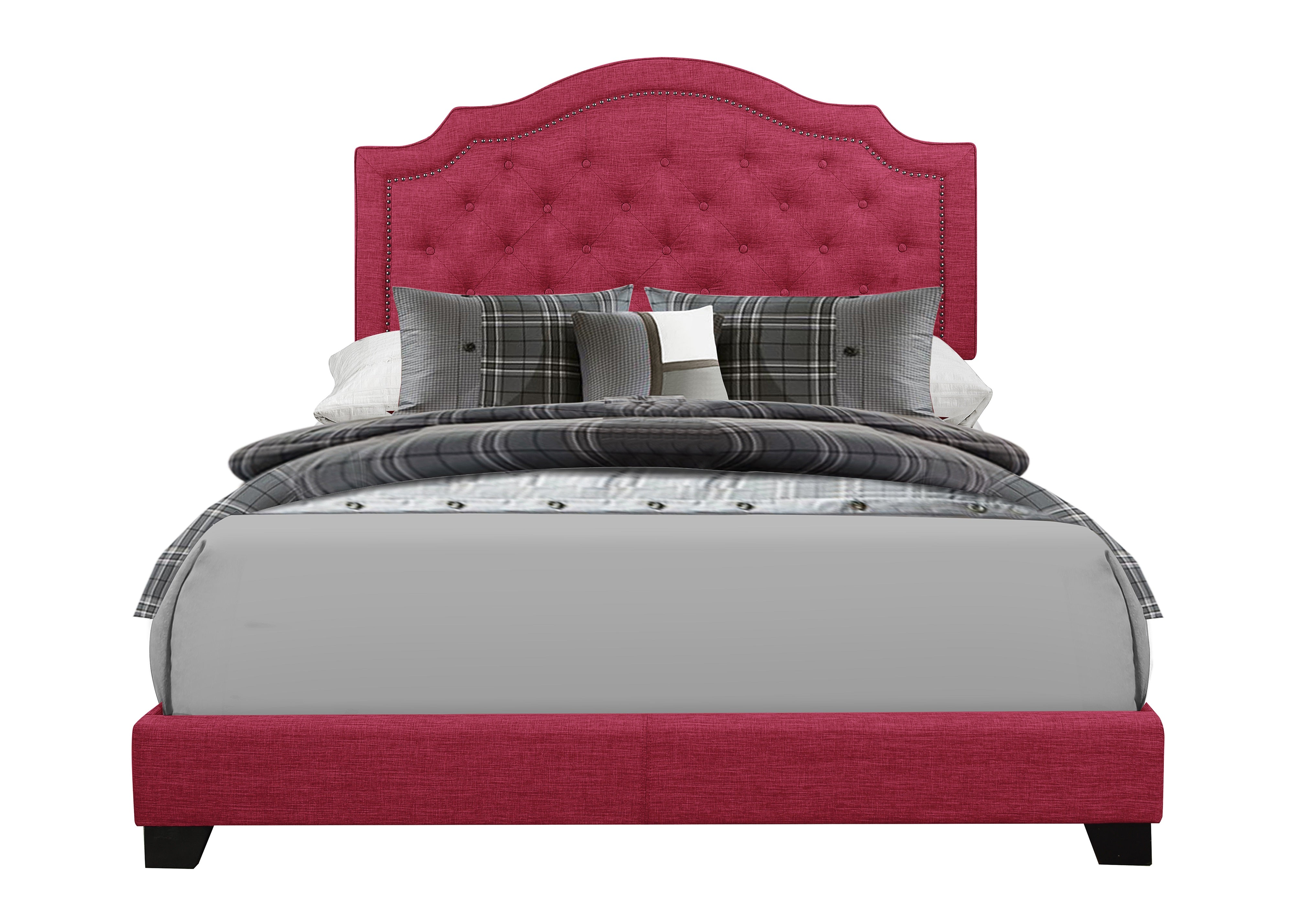 Sandy Pink King Upholstered Bed from Homelegance - Luna Furniture