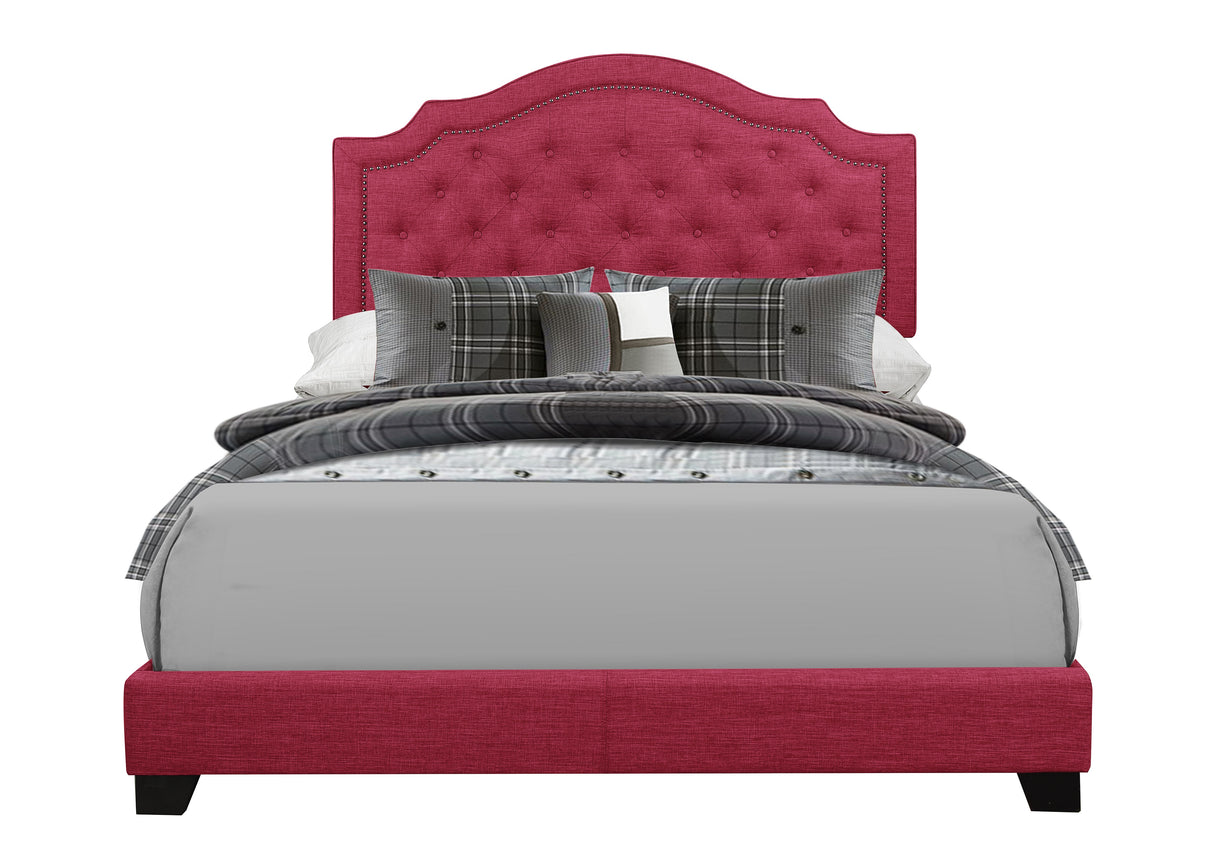 Sandy Pink Queen Upholstered Bed from Homelegance - Luna Furniture
