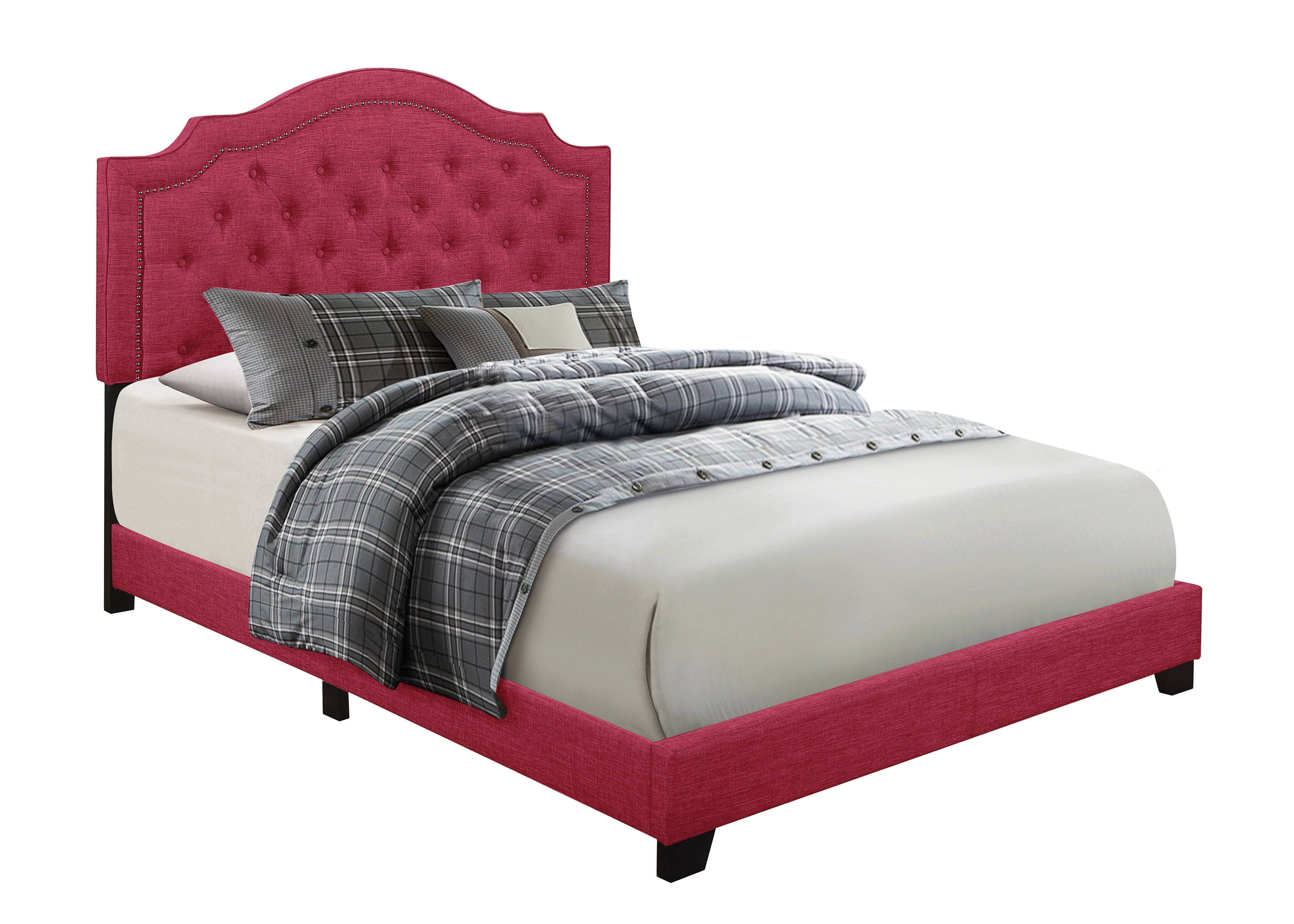 Sandy Pink Queen Upholstered Bed from Homelegance - Luna Furniture