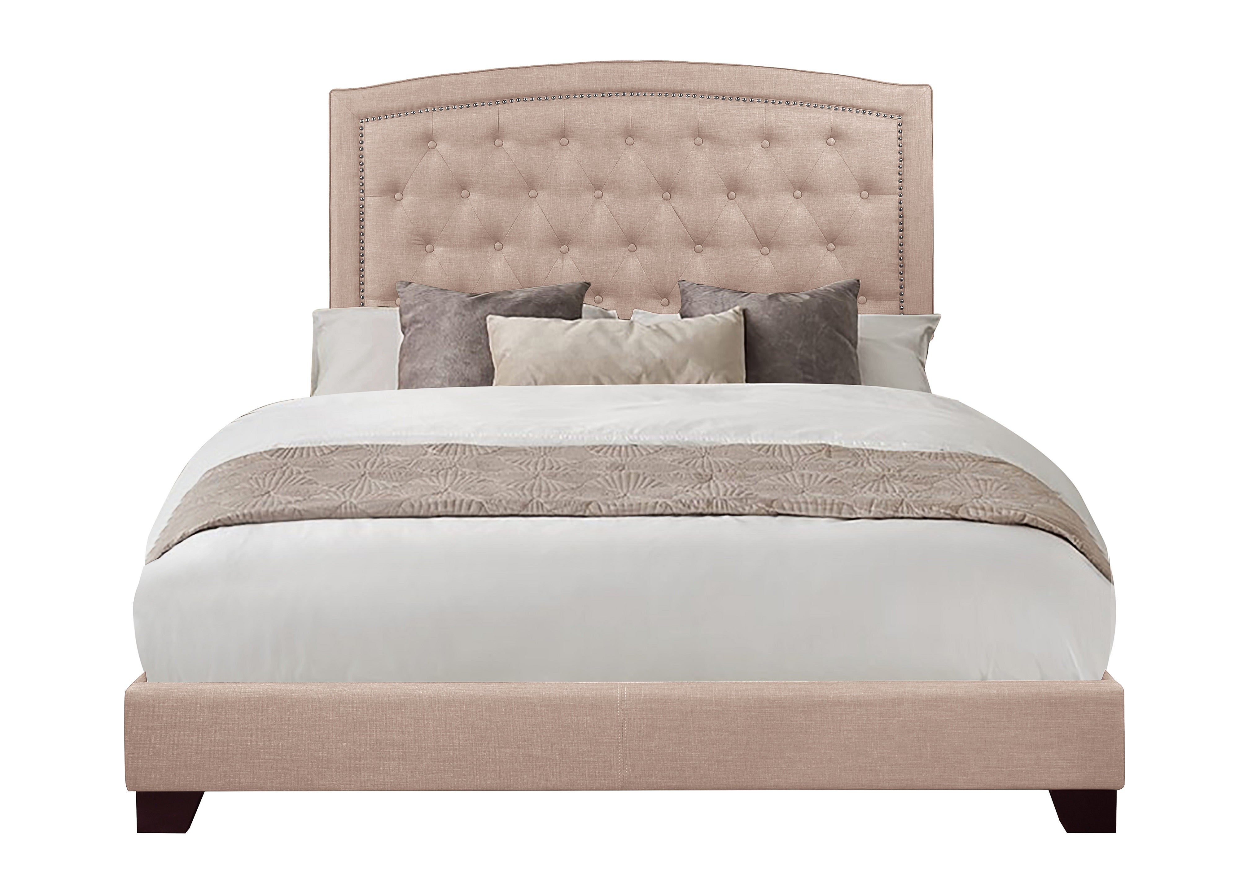 Linda Beige Queen Upholstered Bed from Homelegance - Luna Furniture