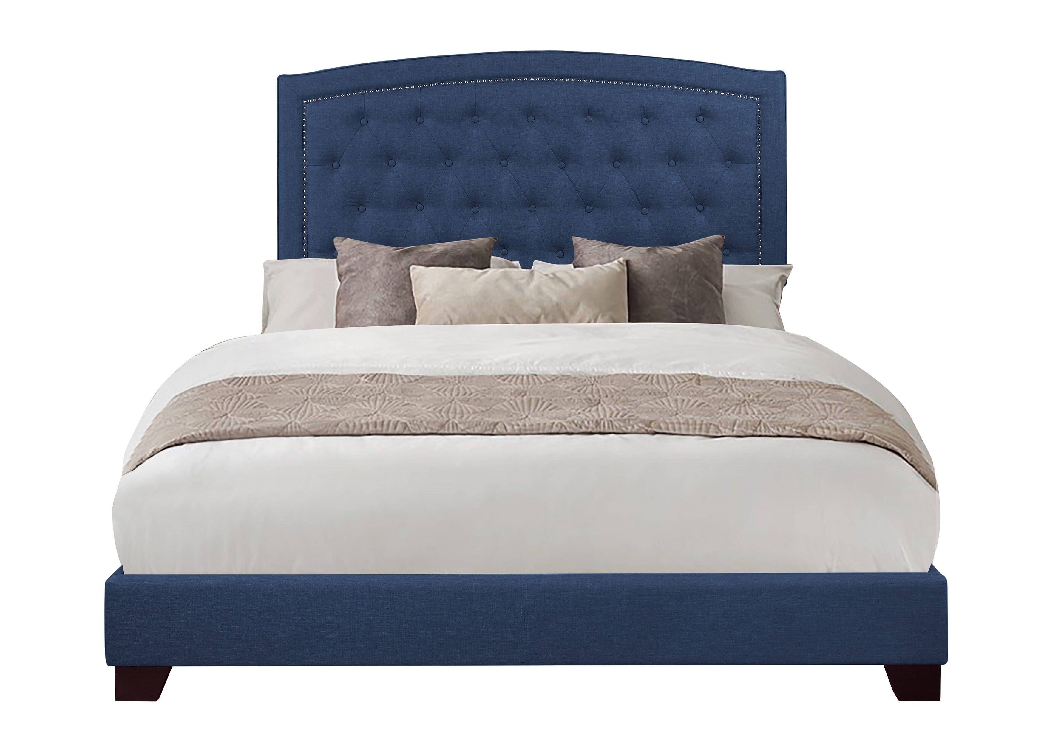Linda Blue Queen Upholstered Bed from Homelegance - Luna Furniture