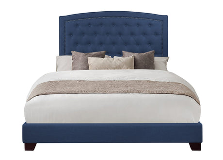 Linda Blue King Upholstered Bed from Homelegance - Luna Furniture