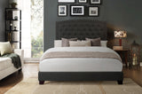 Linda Dark Gray King Upholstered Bed from Homelegance - Luna Furniture