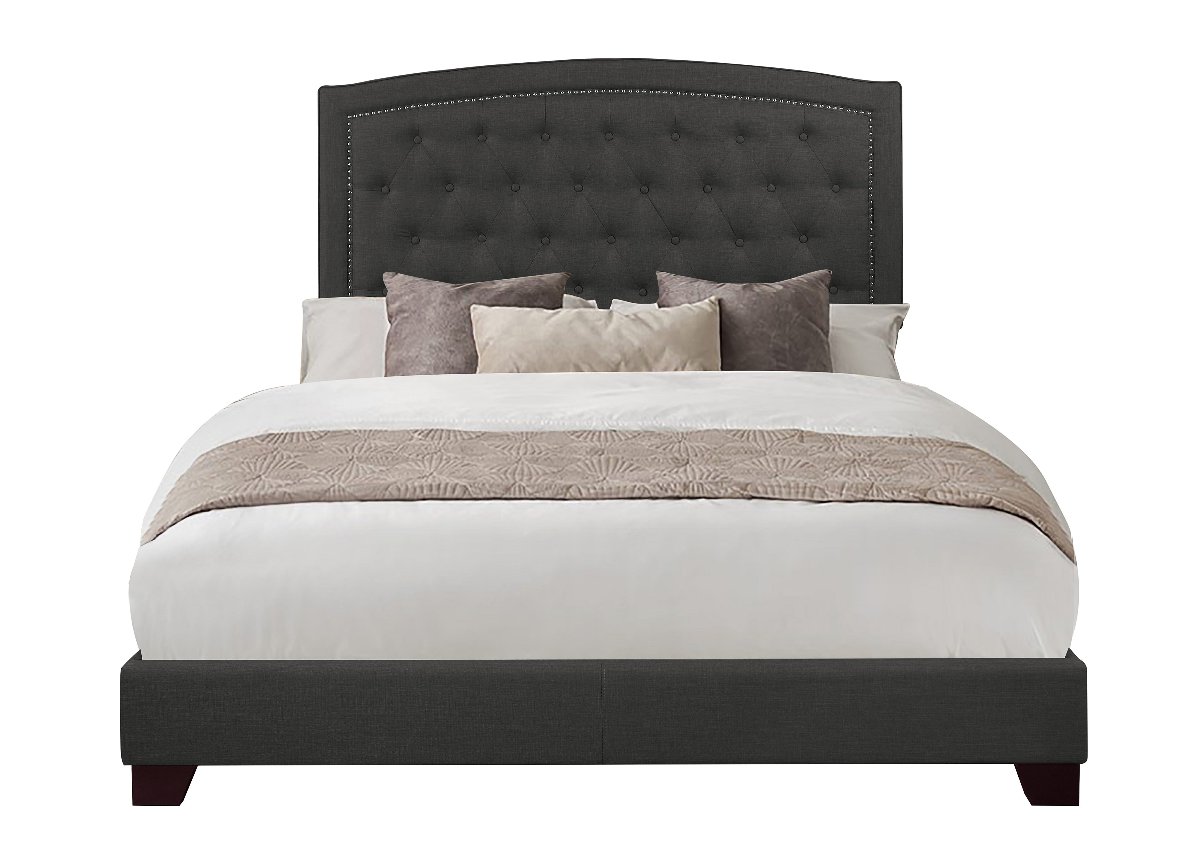 Linda Dark Gray Queen Upholstered Bed from Homelegance - Luna Furniture
