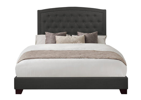 Linda Dark Gray Queen Upholstered Bed from Homelegance - Luna Furniture