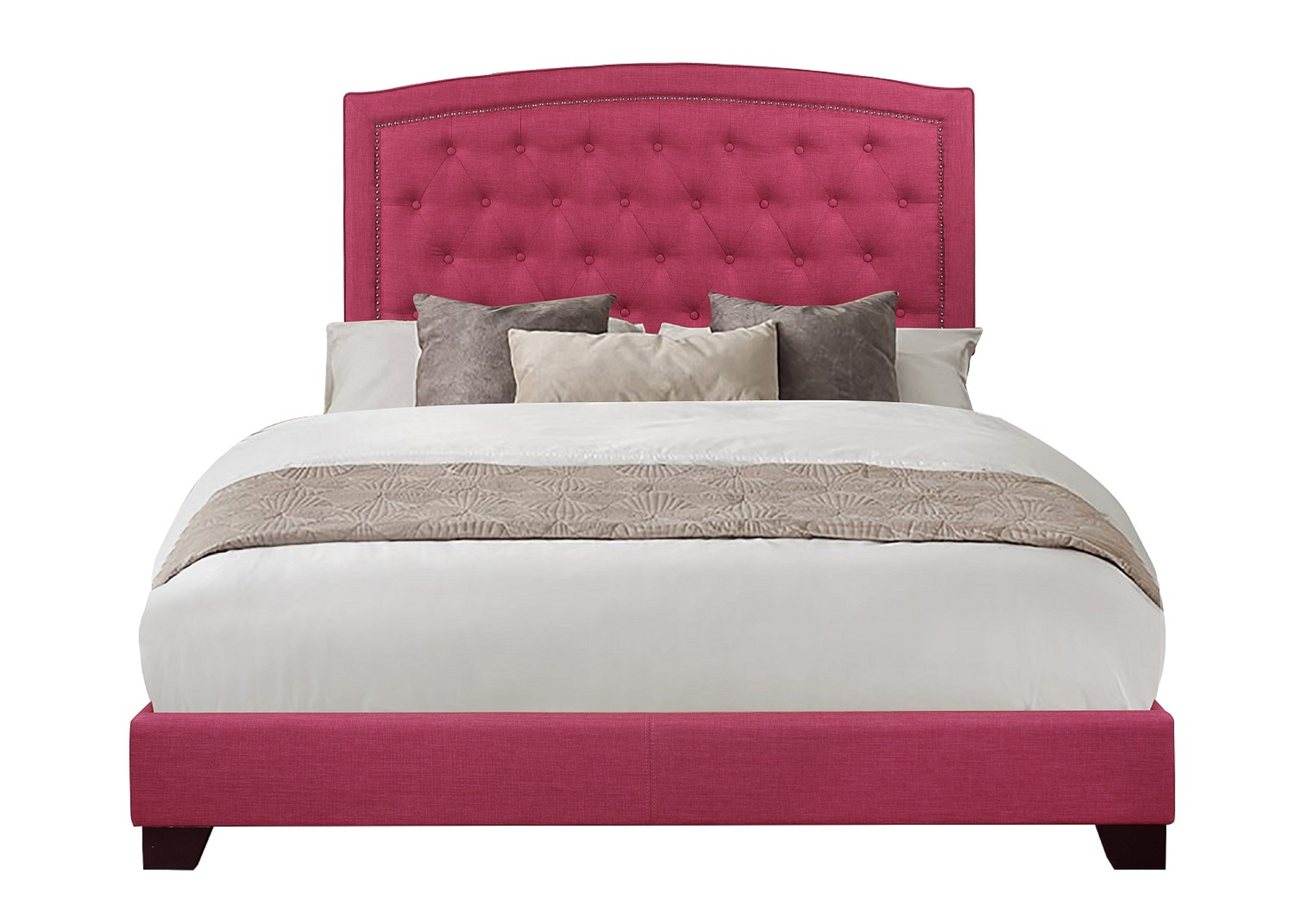 Linda Pink King Upholstered Bed from Homelegance - Luna Furniture