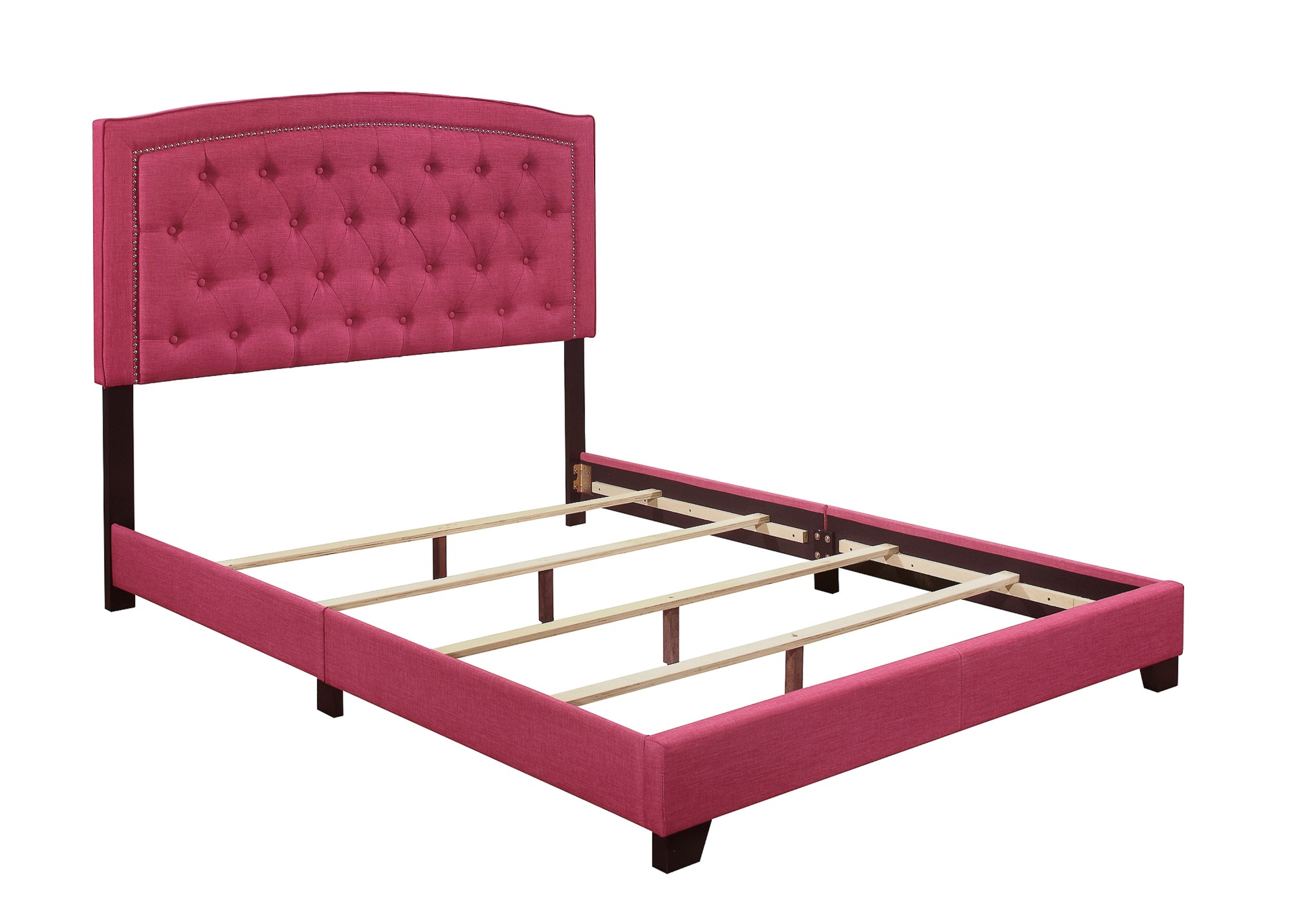 Linda Pink Queen Upholstered Bed from Homelegance - Luna Furniture