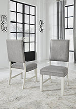 [SPECIAL] Nashbryn Gray/White Dining Chair, Set of 2 from Ashley - Luna Furniture