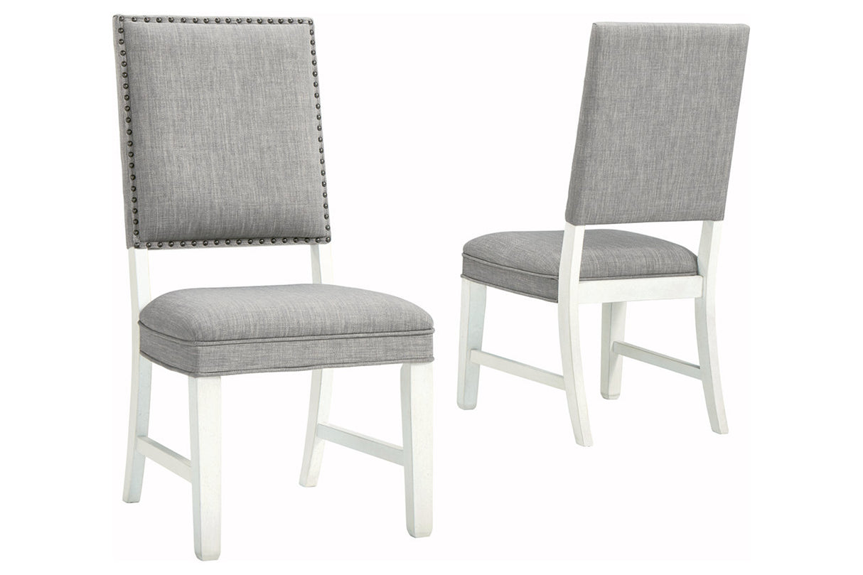 [SPECIAL] Nashbryn Gray/White Dining Chair, Set of 2 from Ashley - Luna Furniture