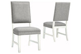 [SPECIAL] Nashbryn Gray/White Dining Chair, Set of 2 from Ashley - Luna Furniture