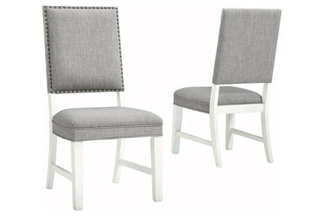 [SPECIAL] Nashbryn Gray/White Dining Chair, Set of 2 from Ashley - Luna Furniture
