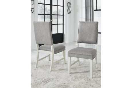 [SPECIAL] Nashbryn Gray/White Dining Chair, Set of 2 from Ashley - Luna Furniture