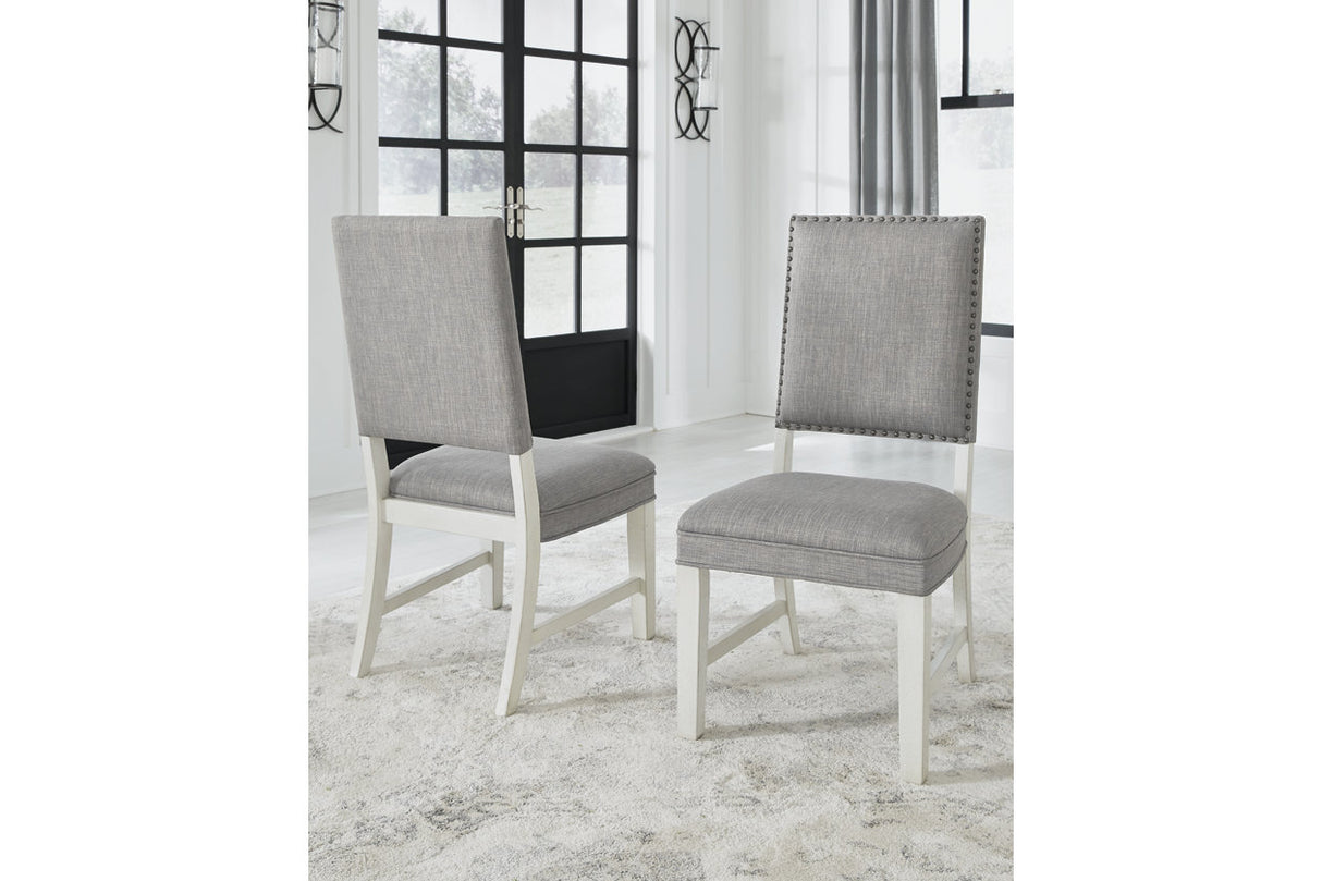 [SPECIAL] Nashbryn Gray/White Dining Chair, Set of 2 from Ashley - Luna Furniture