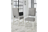 [SPECIAL] Nashbryn Gray/White Dining Chair, Set of 2 from Ashley - Luna Furniture