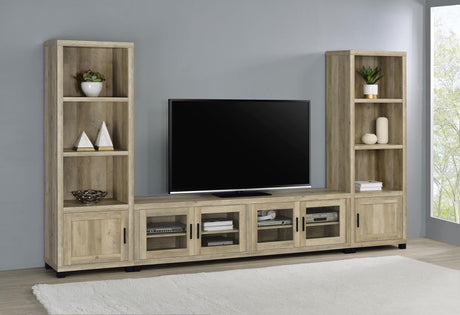 Sachin Antique Pine 3-Piece Entertainment Center With 79" TV Stand from Coaster - Luna Furniture