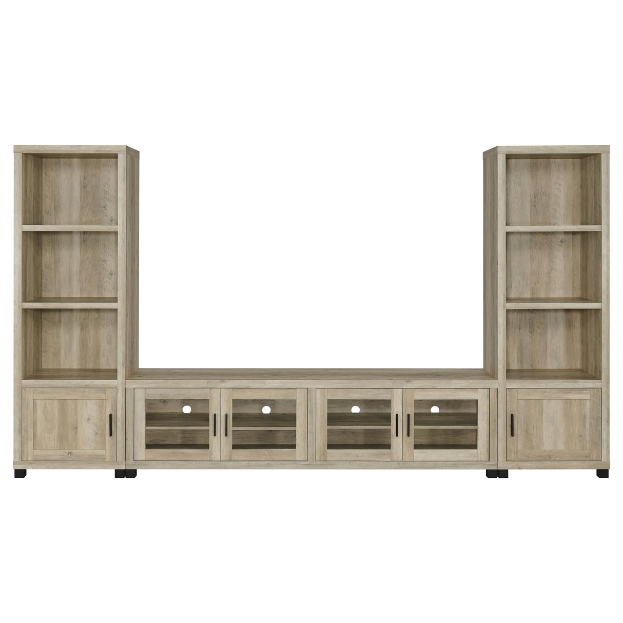 Sachin Antique Pine 3-Piece Entertainment Center With 79" TV Stand from Coaster - Luna Furniture