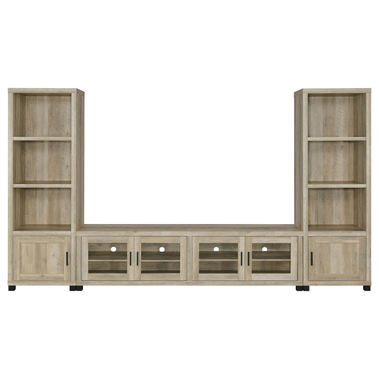 Sachin Antique Pine 3-Shelf Media Tower With Storage Cabinet from Coaster - Luna Furniture