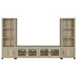 Sachin Antique Pine 3-Shelf Media Tower With Storage Cabinet from Coaster - Luna Furniture