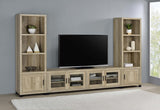 Sachin Antique Pine 3-Shelf Media Tower With Storage Cabinet from Coaster - Luna Furniture
