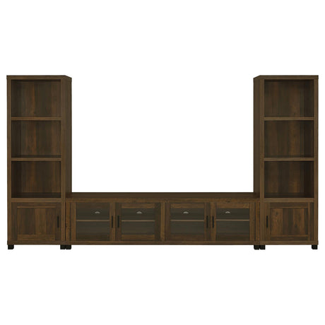 Sachin Dark Pine 3-S helf Media Tower With Storage Cabinet from Coaster - Luna Furniture
