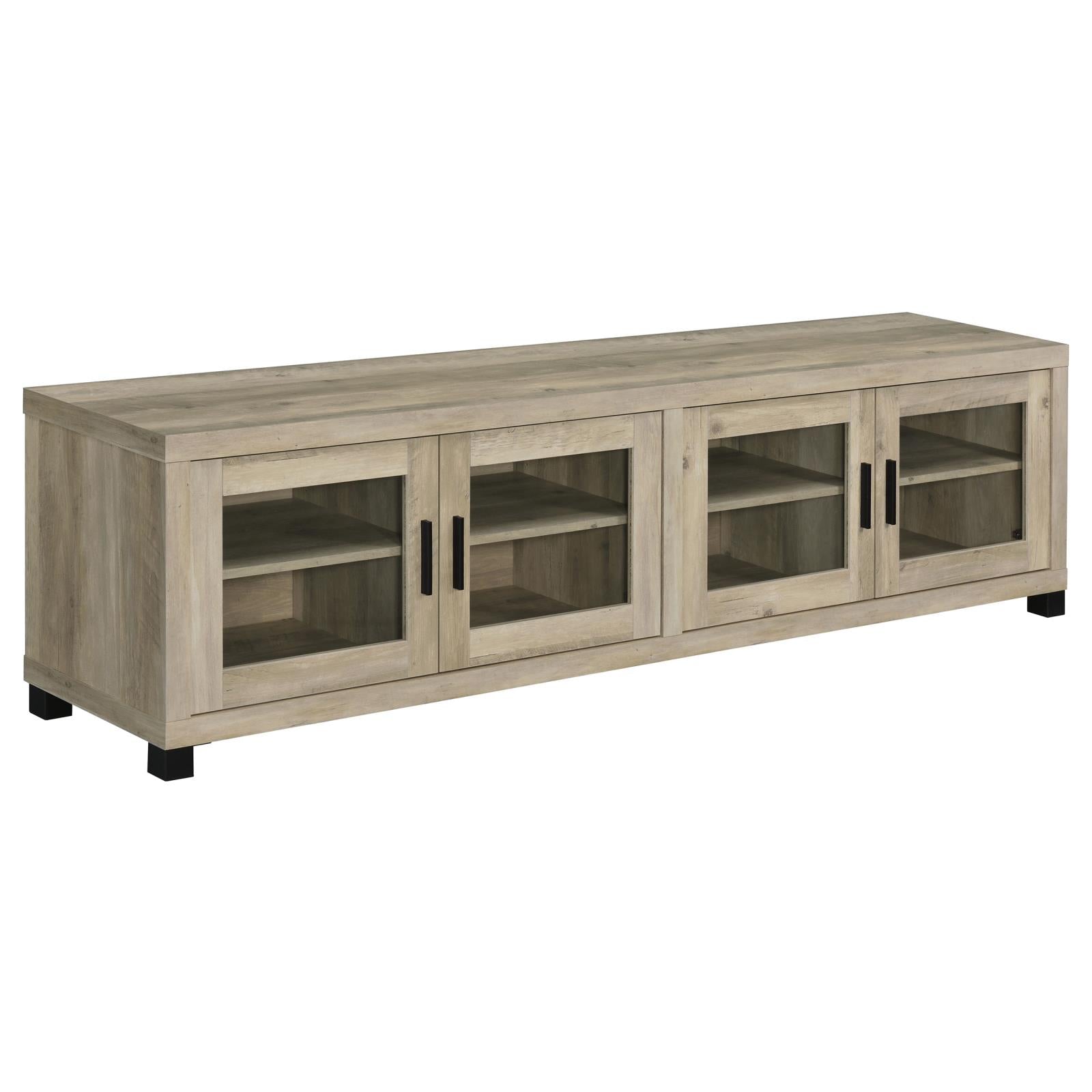 Sachin Rectangular TV Console with Glass Doors - Luna Furniture