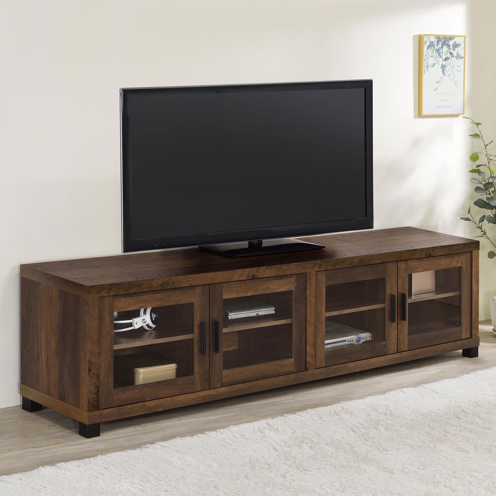 Sachin Rectangular TV Console with Glass Doors - Luna Furniture