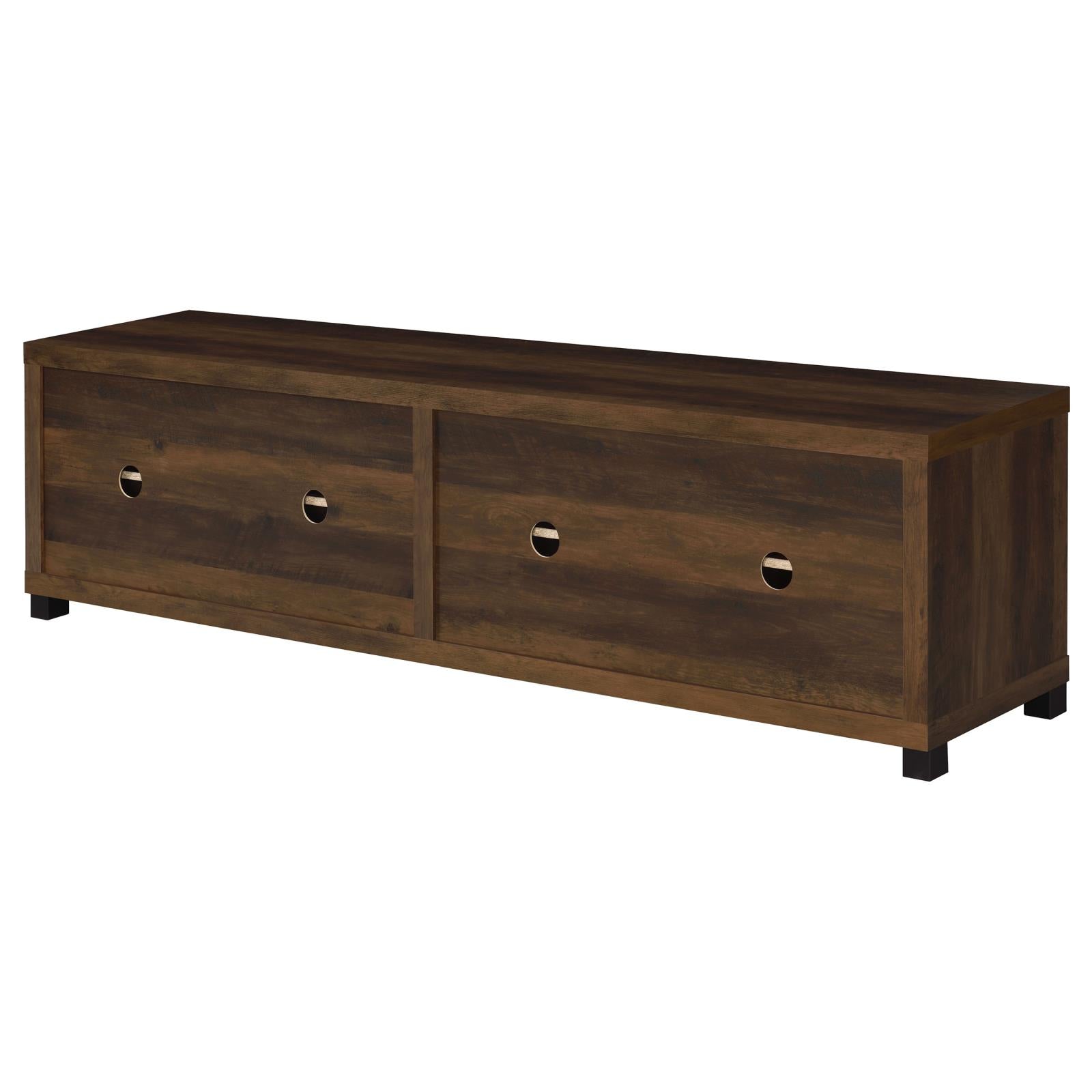 Coaster Sachin Rectangular TV Console with Glass Doors - Luna Coaster Sachin Rectangular TV Console with Glass Doors - Luna