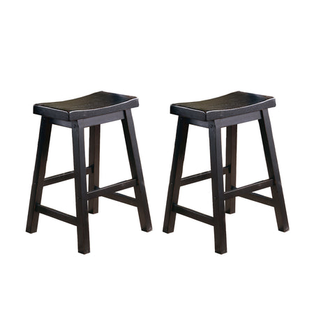 Saddleback Black Counter Height Stool, Set of 2 from Homelegance - Luna Furniture