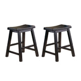 Saddleback Black Dining Stool, RTA, Set of 2 from Homelegance - Luna Furniture