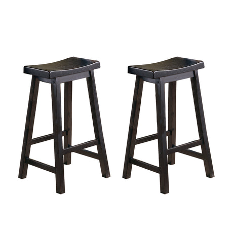 Saddleback Black Pub Height Stool, RTA, Set of 2 from Homelegance - Luna Furniture