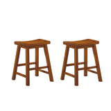 Saddleback Oak Dining Stool, RTA, Set of 2 from Homelegance - Luna Furniture