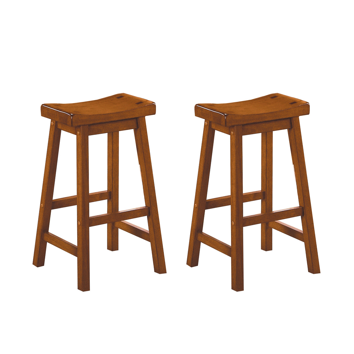 Saddleback Oak Pub Height Stool, RTA, Set of 2 from Homelegance - Luna Furniture