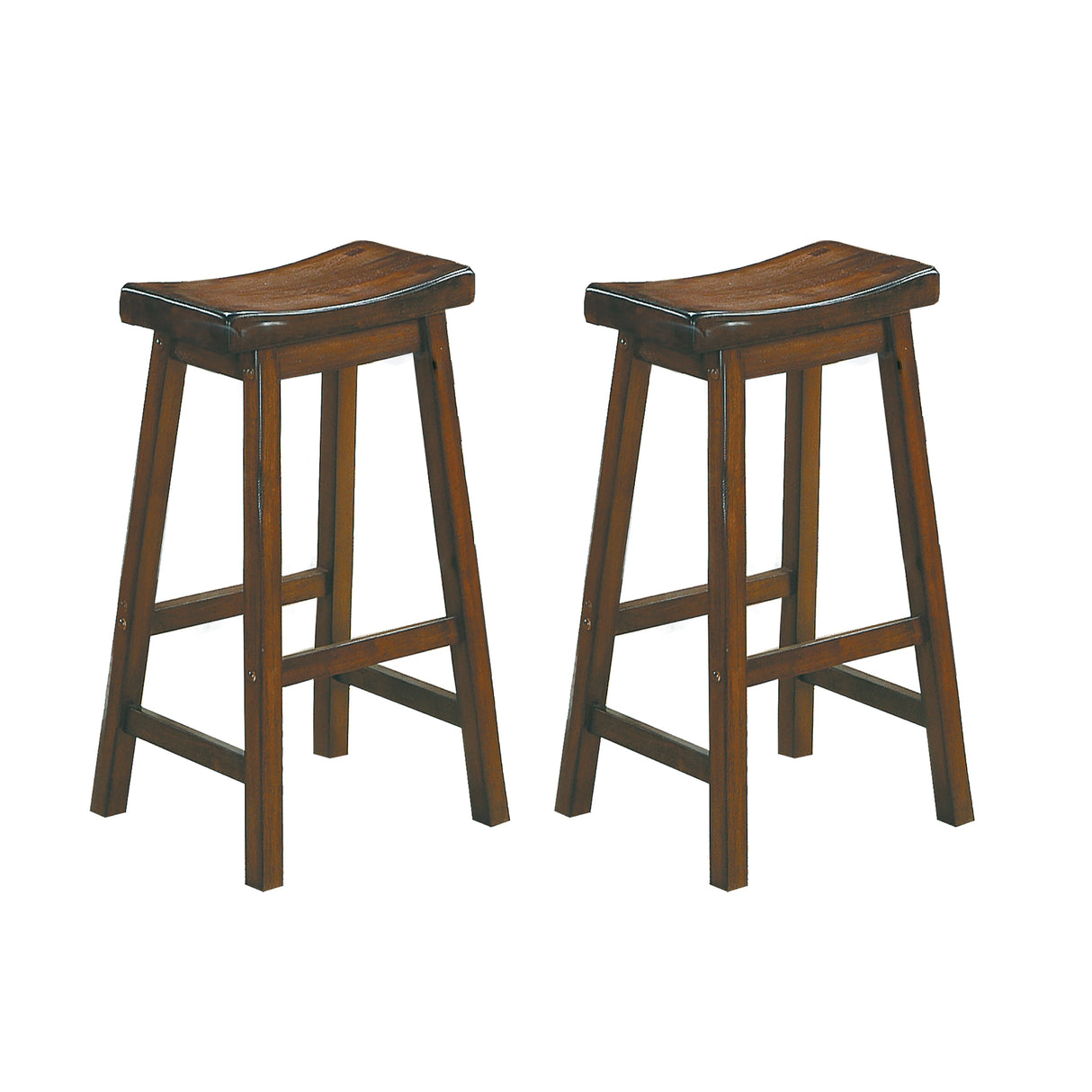 Saddleback Warm Cherry Pub Height Stool, RTA, Set of 2 from Homelegance - Luna Furniture