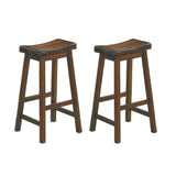 Saddleback Warm Cherry Pub Height Stool, RTA, Set of 2 from Homelegance - Luna Furniture