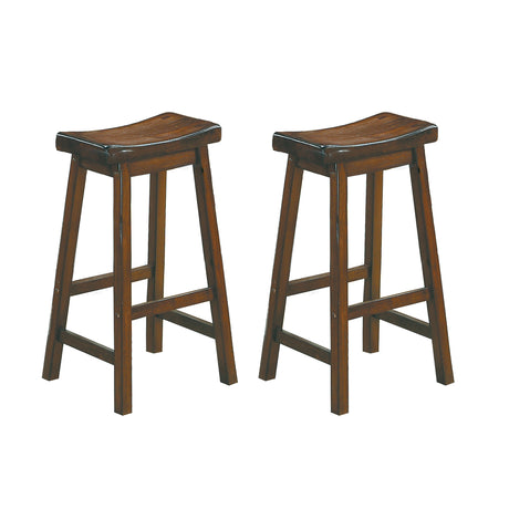Saddleback Warm Cherry Pub Height Stool, RTA, Set of 2 from Homelegance - Luna Furniture