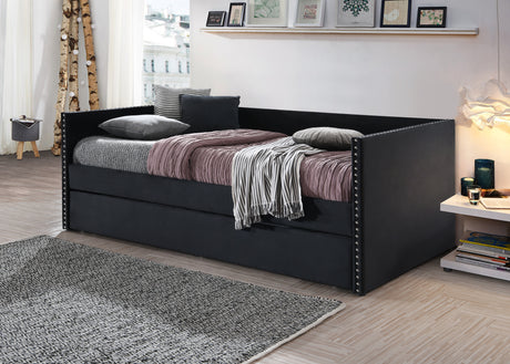 Sadie Black Velvet Twin Daybed from Crown Mark - Luna Furniture