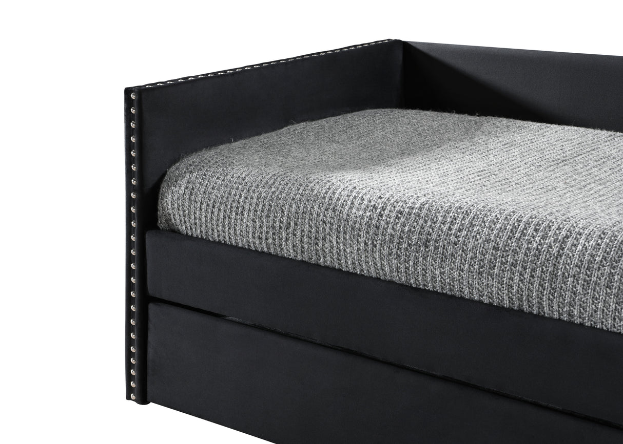 Sadie Black Velvet Twin Daybed from Crown Mark - Luna Furniture