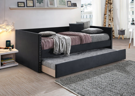 Sadie Black Velvet Twin Daybed from Crown Mark - Luna Furniture