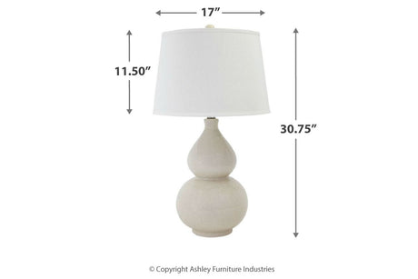 Saffi Cream Table Lamp from Ashley - Luna Furniture