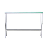 Saide Chrome Rectangular Sofa Table with Mirrored Shelf from Coaster - Luna Furniture