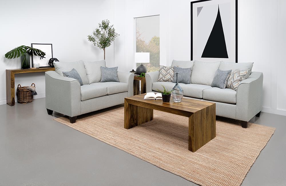 Salizar Gray Mist Upholstered Track Arm Fabric Loveseat from Coaster - Luna Furniture