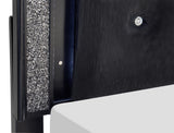 Salon Black King LED Upholstered Panel Bed from Homelegance - Luna Furniture