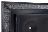 Salon Black King LED Upholstered Panel Bed from Homelegance - Luna Furniture