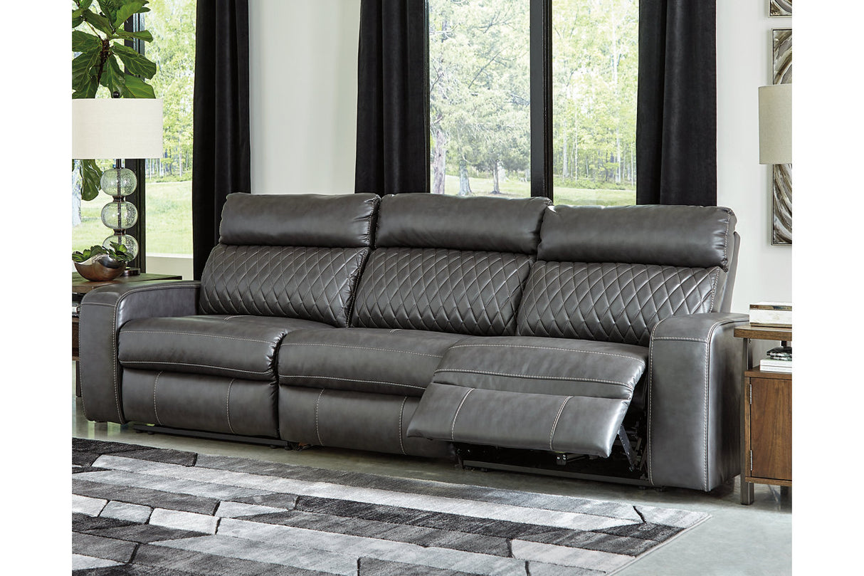 Samperstone Gray 3-Piece Power Reclining Sofa from Ashley Furniture - Luna Furniture
