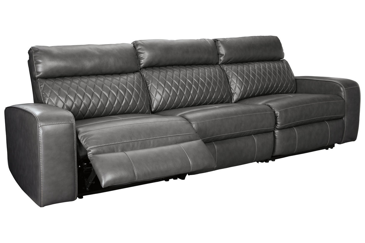 Samperstone Gray 3-Piece Power Reclining Sofa from Ashley Furniture - Luna Furniture