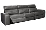 Samperstone Gray 3-Piece Power Reclining Sofa from Ashley Furniture - Luna Furniture